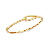 9K Yellow Gold 9.3mm Hook Knot Oval Bangle