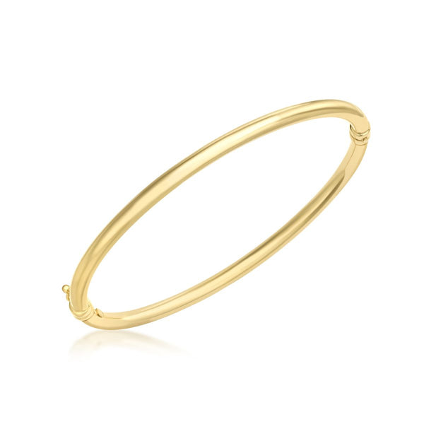 9K Yellow Gold 3.5mm Oval-Tube Bangle