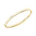 9K Yellow Gold 4mm Oval-Tube Bangle