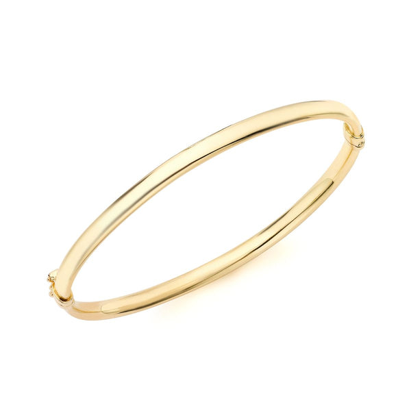 9K Yellow Gold 4mm Oval-Tube Bangle