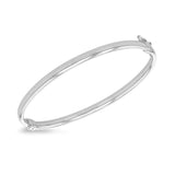 9K White Gold 4mm Oval Tube Bangle