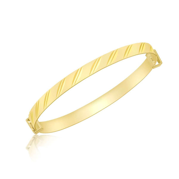 9K Yellow Gold Double-Oblique Expandable Baby Bangle