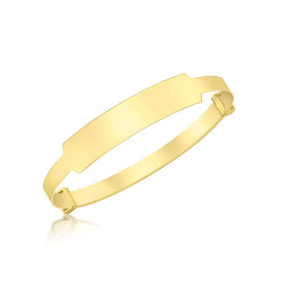 9K Yellow Gold Babies Expandable ID Bangle