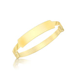 9K Yellow Gold Plain ID Oblique Baby Bangle