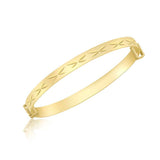 9K Yellow Gold Diamond Cut Kiss Baby Bangle