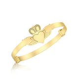 9K Yellow Gold Claddagh Expandable Baby Bangle