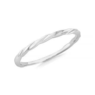 9K White Gold Twist Stacking Ring