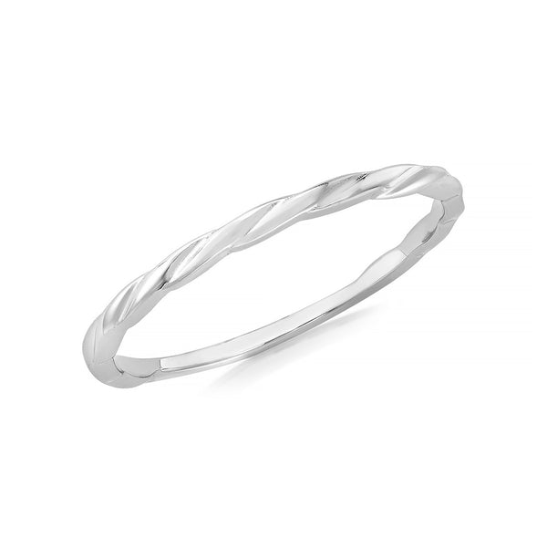 9K White Gold Twist Stacking Ring