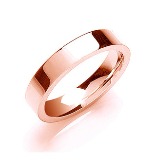 4mm Flat Court Shape Wedding Band 18ct Rose J