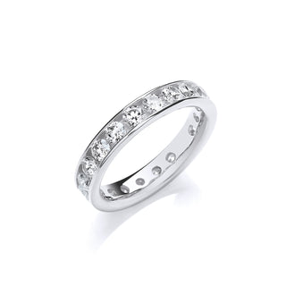 4mm Full Et Rd/bril. CZ Silver Ring