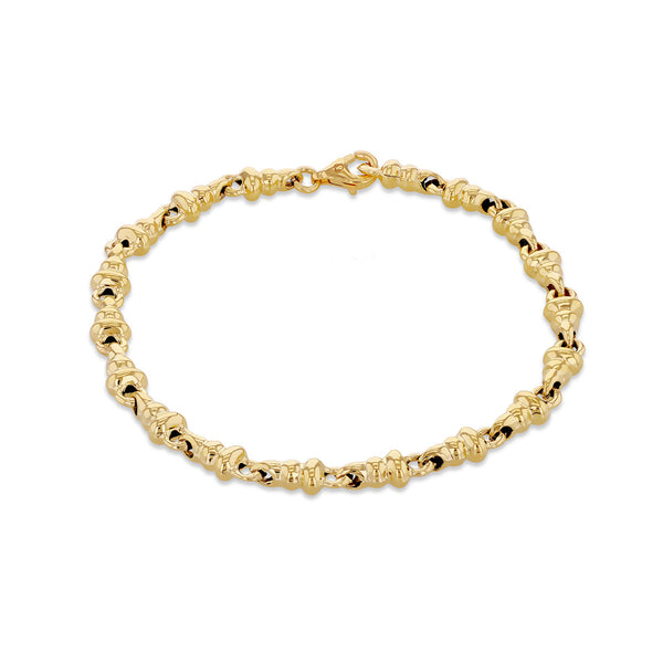 9K Yellow Gold Bubble Link Bracelet