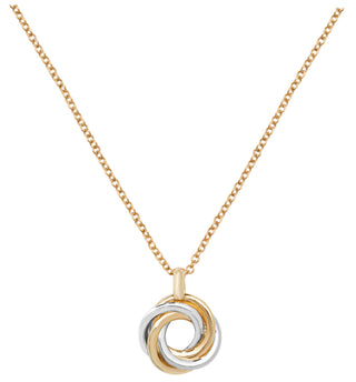 9ct Yellow and White Gold Ring Pendant Necklace