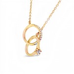 18ct Rose Gold Two Ring Necklace
