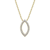 18K Yellow Gold Diamond Marquise Shape Necklace