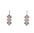 18ct White Gold Diamond and Sapphire Drop Earrings