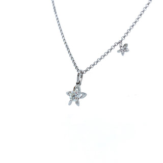 9K White Gold 0.20ct Diamond Star Necklace