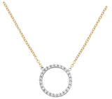 9ct Yellow Gold Cubic Zirconia Circle Necklace