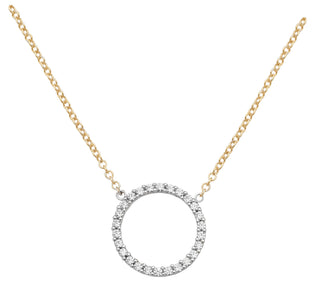 9ct Yellow Gold Cubic Zirconia Circle Necklace