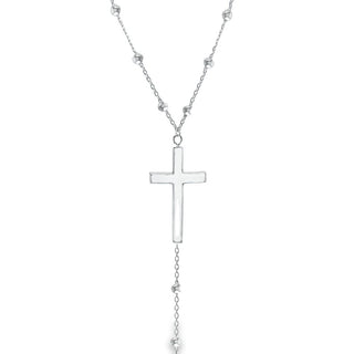 Sterling Silver Cross and Ball Necklace