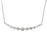 18K White Gold Round Diamonds Necklace