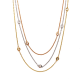 18K Tri-Coloured Gold Diamond Necklace.