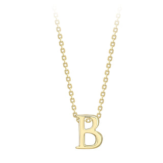 9K Yellow Gold Plain 'B' Initial Pendant
