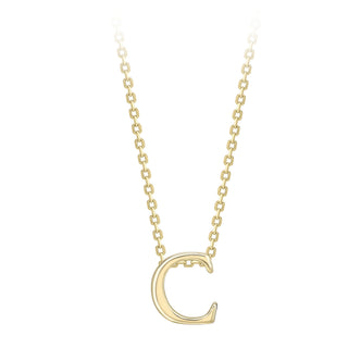 9K Yellow Gold Plain 'C' Initial Pendant