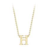 9K Yellow Gold Plain 'H' Initial Pendant