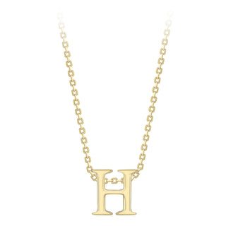 9K Yellow Gold Plain 'H' Initial Pendant