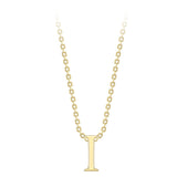 9K Yellow Gold Plain 'I' Initial Pendant