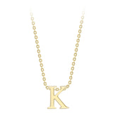 9K Yellow Gold Plain 'K' Initial Pendant