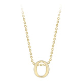 9K Yellow Gold Plain 'O' Initial Pendant