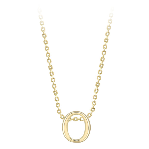 9K Yellow Gold Plain 'O' Initial Pendant