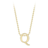 9K Yellow Gold Plain 'Q' Initial Pendant