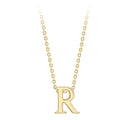 9K Yellow Gold Plain 'R' Initial Pendant