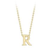9K Yellow Gold Plain 'R' Initial Pendant