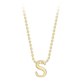 9K Yellow Gold Plain 'S' Initial Pendant