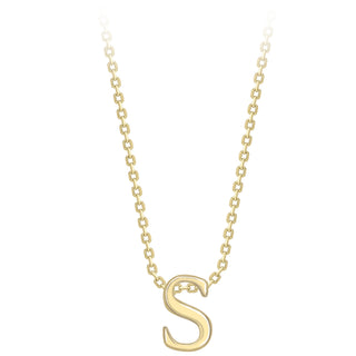 9K Yellow Gold Plain 'S' Initial Pendant