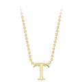 9K Yellow Gold Plain 'T' Initial Pendant