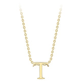 9K Yellow Gold Plain 'T' Initial Pendant