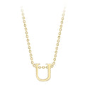 9K Yellow Gold Plain 'U' Initial Pendant