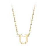 9K Yellow Gold Plain 'U' Initial Pendant