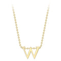 9K Yellow Gold Plain 'W' Initial Pendant