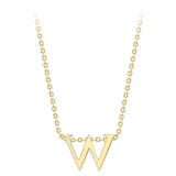 9K Yellow Gold Plain 'W' Initial Pendant