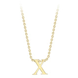 9K Yellow Gold Plain 'X' Initial Pendant