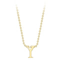 9K Yellow Gold Plain 'Y' Initial Pendant