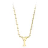 9K Yellow Gold Plain 'Y' Initial Pendant