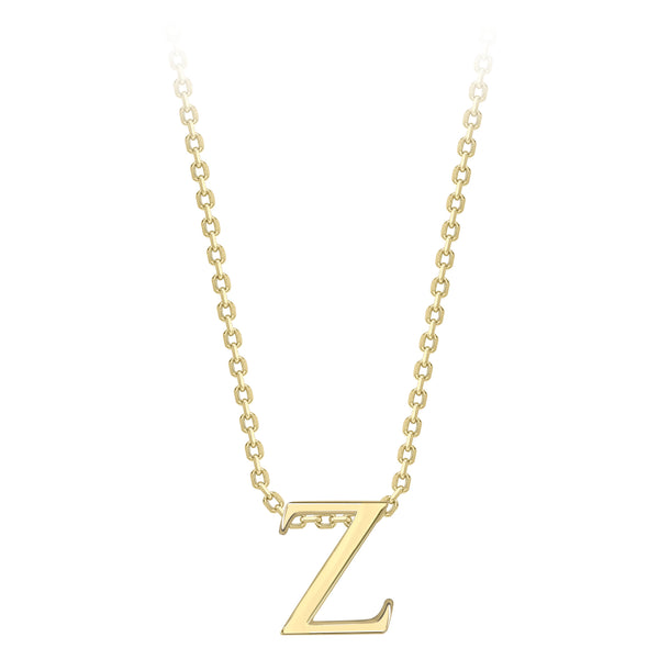 9K Yellow Gold Plain 'Z' Initial Pendant