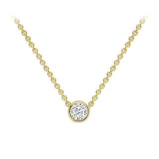 18K Yellow Gold 0.05ct Diamond Necklace 18"