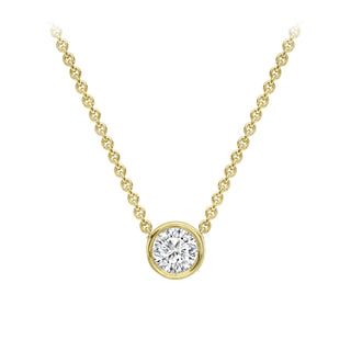 18K Yellow Gold 0.08ct Diamond Necklace 18"